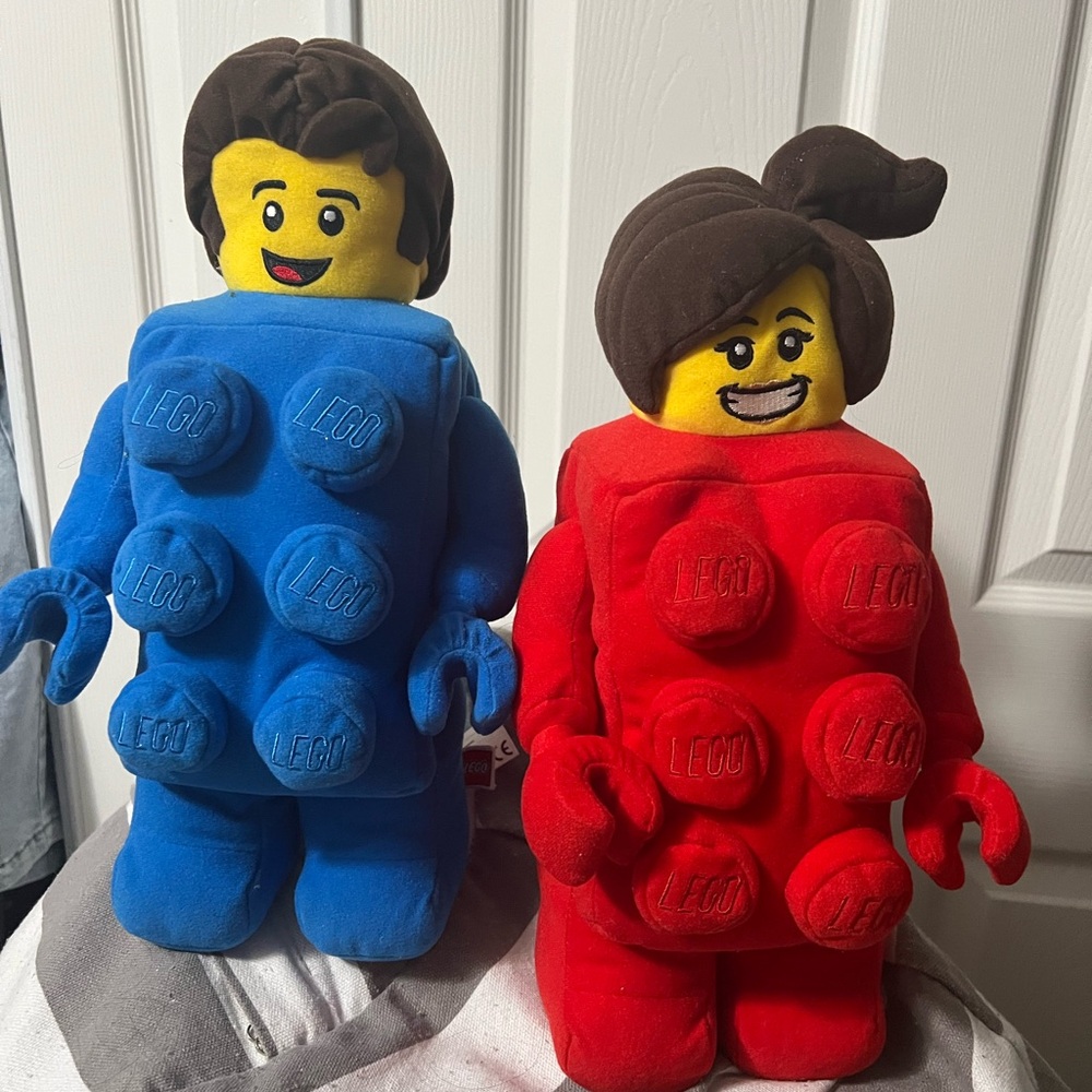 LEGO Red and Blue Plush Characters